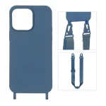 قاب CrossBody با بند لندیار Apple iPhone 14 Pro Max - آبی تیره
