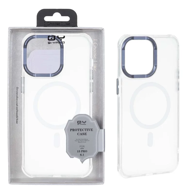 قاب QY مات Magsafe لنز آلومینیومی Apple iPhone 15 Pro Max - سرمه ای (پک دار) - تصویر 2