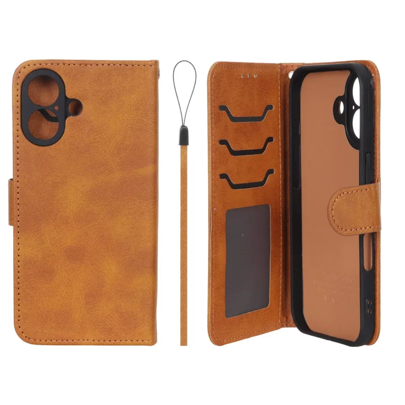 کیف موبایل مگنتی درجه یک داخل خز MNC Plus مدل Apple iPhone 17 - عسلی - تصویر 2