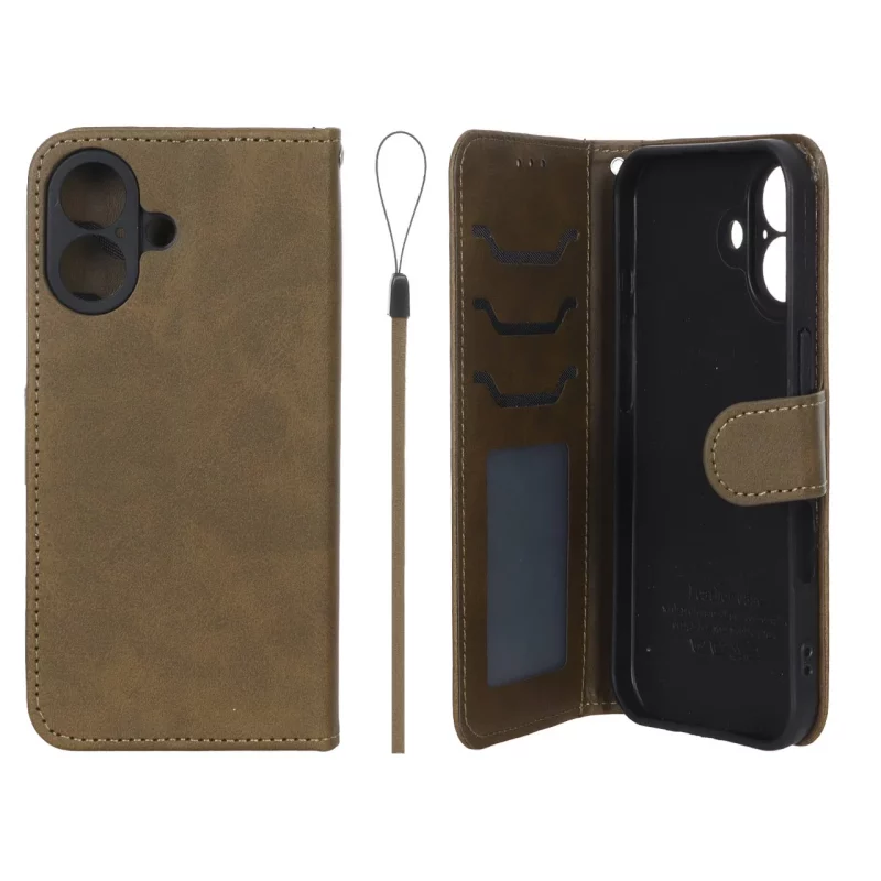 کیف موبایل مگنتی درجه یک داخل خز MNC Plus مدل Apple iPhone 17 - سبز زیتونی - تصویر 2
