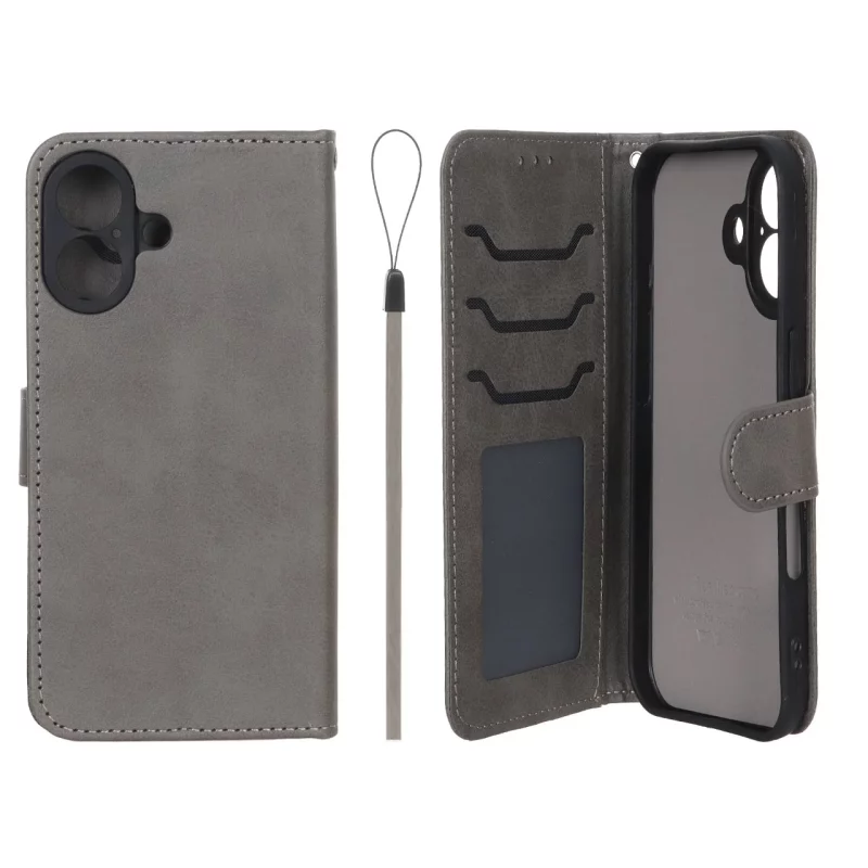کیف موبایل مگنتی درجه یک داخل خز MNC Plus مدل Apple iPhone 17 - خاکستری - تصویر 2