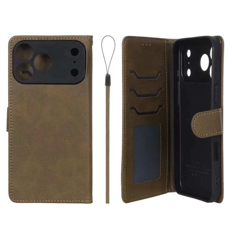 کیف موبایل مگنتی درجه یک داخل خز MNC Plus مدل Apple iPhone 17 Pro Max - سبز زیتونی - تصویر 2