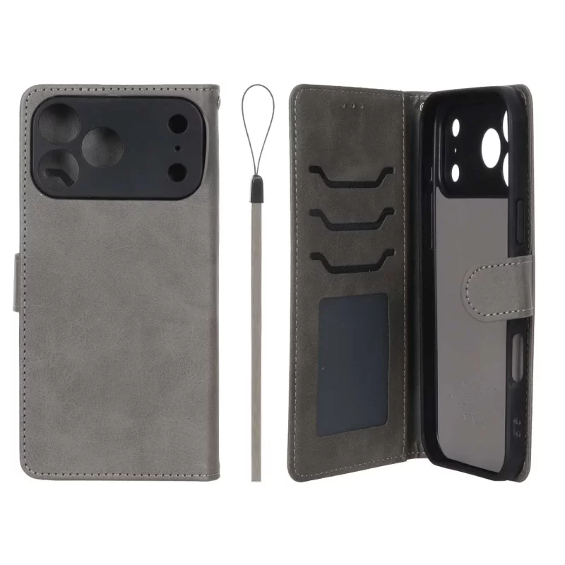 کیف موبایل مگنتی درجه یک داخل خز MNC Plus مدل Apple iPhone 17 Pro Max - خاکستری - تصویر 2