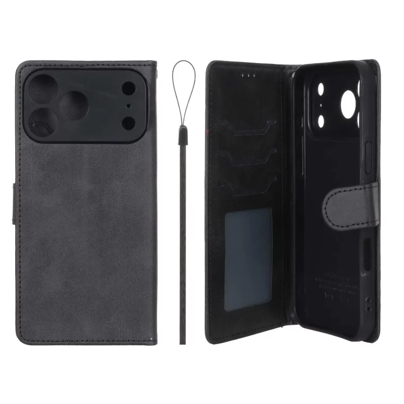 کیف موبایل مگنتی درجه یک داخل خز MNC Plus مدل Apple iPhone 17 Pro Max - مشکی - تصویر 2