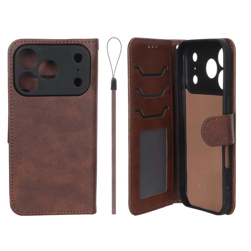 کیف موبایل مگنتی درجه یک داخل خز MNC Plus مدل Apple iPhone 17 Pro - قهوه ای - تصویر 2