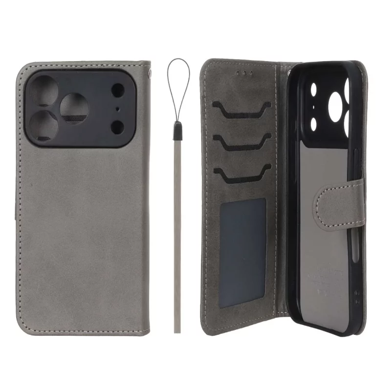 کیف موبایل مگنتی درجه یک داخل خز MNC Plus مدل Apple iPhone 17 Pro - خاکستری - تصویر 2