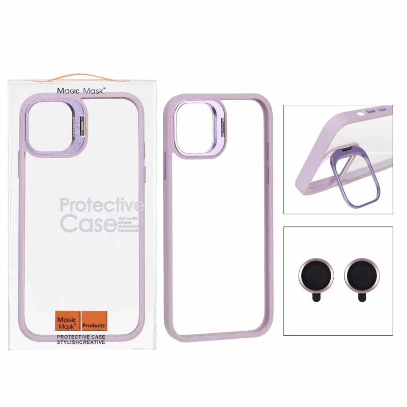 قاب BRACKET لنز آلومینیومی با ست محافظ لنز رینگی Apple iPhone 11 - یاسی (پک دار) - تصویر 2