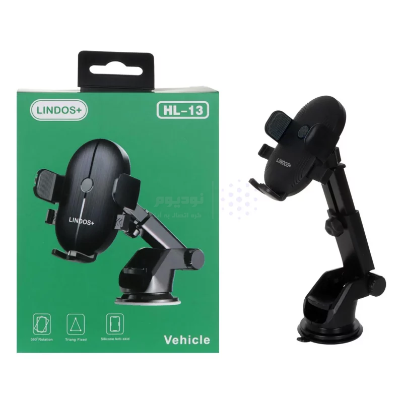 هولدر گوشی موبایل پایه دار +Lindos مدل HL-13 - مشکی - تصویر 4