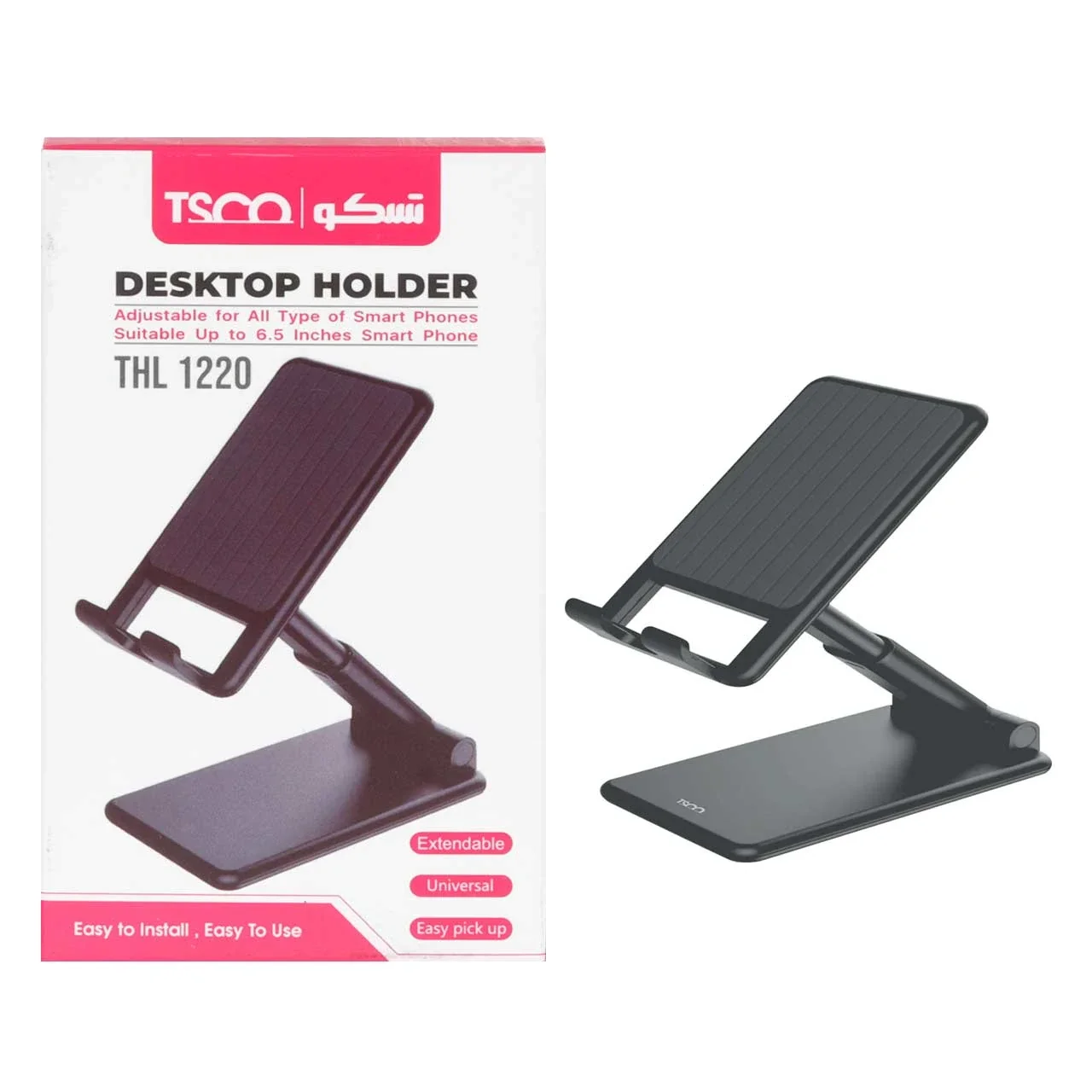 2371-1631702-1 هولدر گوشی موبایل پایه دار رومیزی Tsco مدل THL 1220 - مشکی - تصویر 1