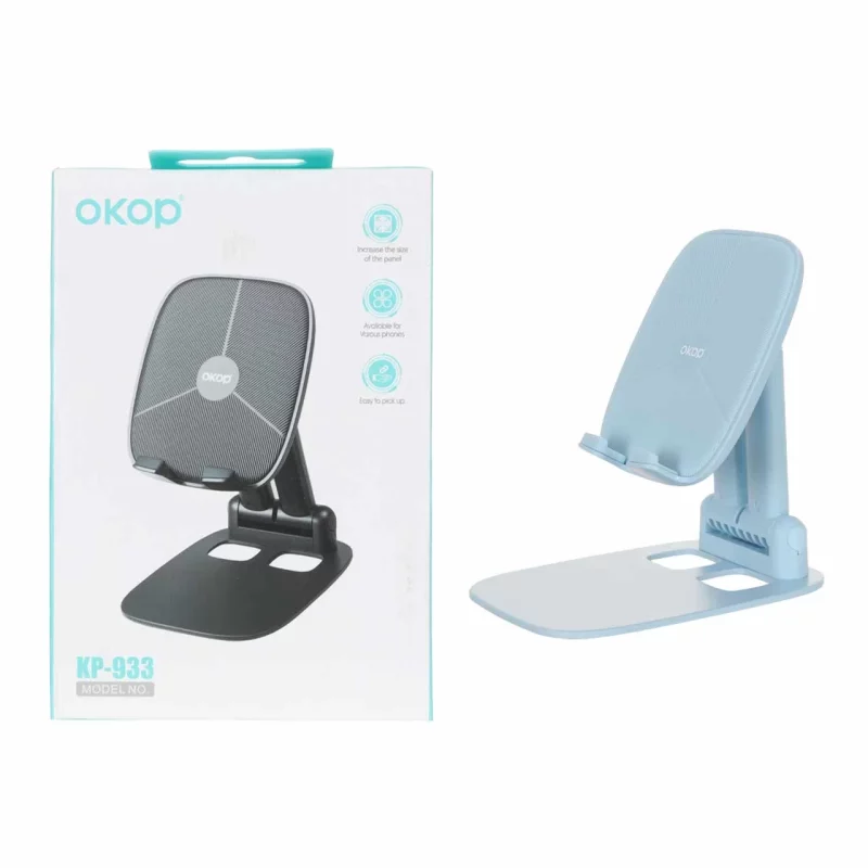 هولدر گوشی موبایل رومیزی Okop مدل KP-933 - آبی - تصویر 2