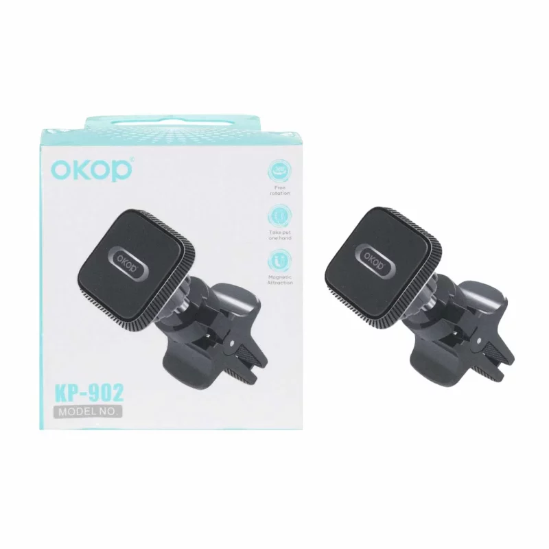 هولدر گوشی موبایل مگنتی دریچه کولری Okop مدل KP-902 - مشکی - تصویر 2