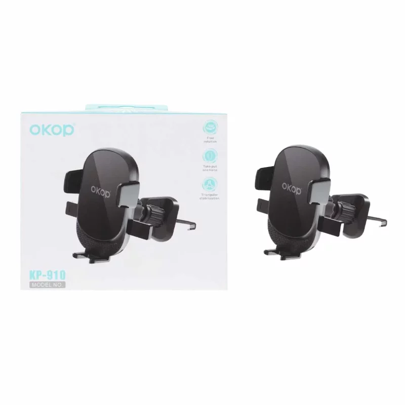 هولدر گوشی موبایل دریچه کولری Okop مدل KP-910 - مشکی - تصویر 2
