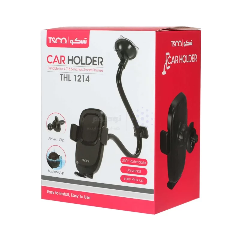 هولدر گوشی موبایل پایه دار TSCO مدل THL 1214 - مشکی (به همراه گیره اتصال به دریچه کولر) - تصویر 6