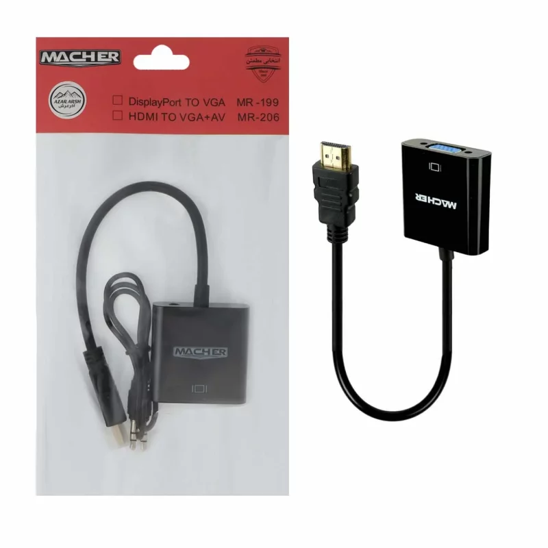 کابل تبدیل MACHER HDMI To VGA مدل RYL - MR-206 - تصویر 2