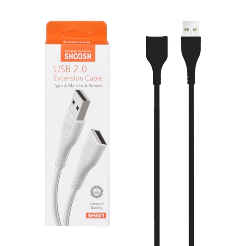 کابل افزایش طول 30 سانتی Shoosh USB2.0 مدل SH501 - مشکی - SMO - تصویر 2