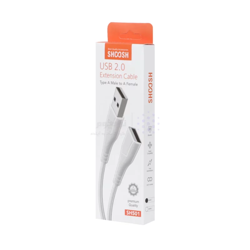 کابل افزایش طول 30 سانتی Shoosh USB2.0 مدل SH501 - مشکی - SMO - تصویر 3