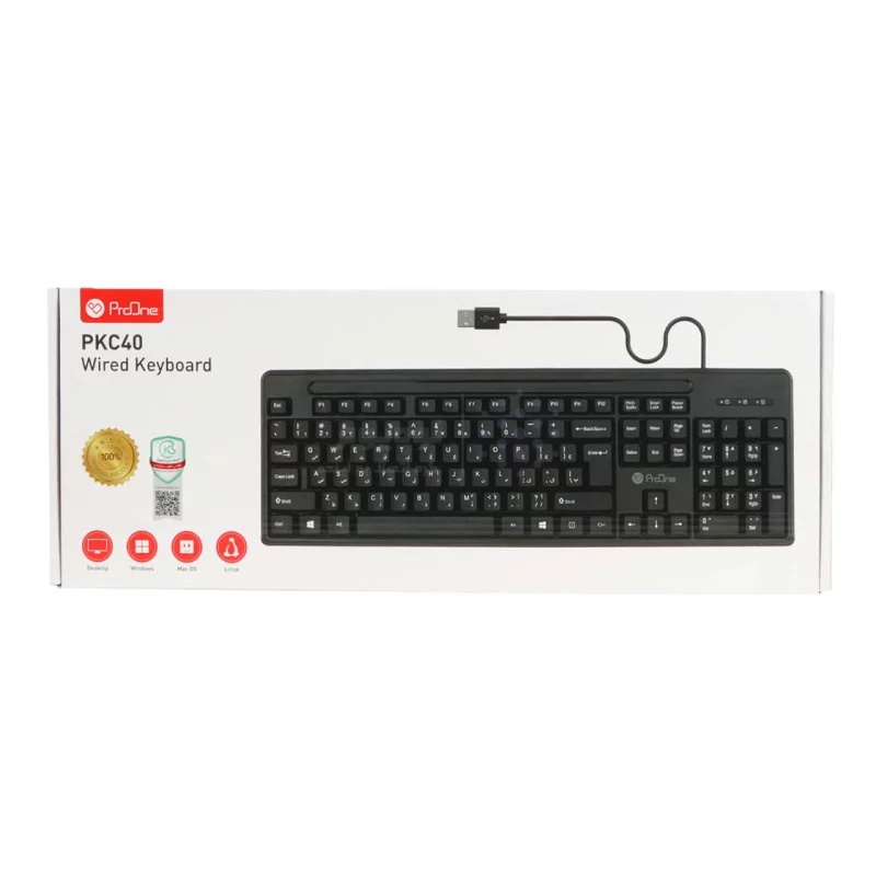 کیبورد باسیم ProOne مدل PKC40 - مشکی - تصویر 5