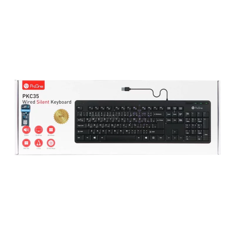 کیبورد باسیم ProOne مدل PKC35 - مشکی - تصویر 7