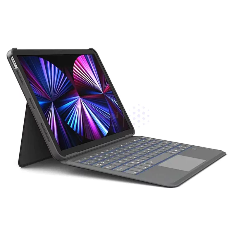 کاور کیبورد دار مغناطیسی بی سیم 10.5 و iPad 10.2 اینچ Wiwu مدل Combo - خاکستری MN - تصویر 6