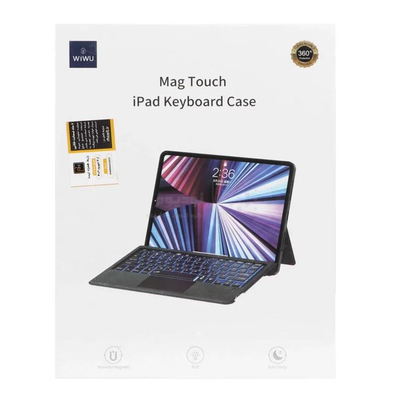 کاور کیبورد دار بی سیم 10.2 و iPad 10.5 اینچ Wiwu مدل MAG TOUCH - مشکی MN - تصویر 11