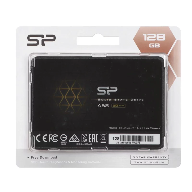 هارد Silicon Power SSD مدل A58 ظرفیت 128GB - مشکی - تصویر 2