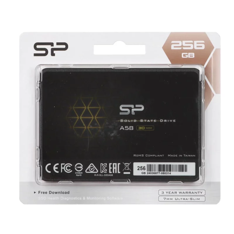 هارد Silicon Power SSD مدل A58 ظرفیت 256GB - مشکی - تصویر 2
