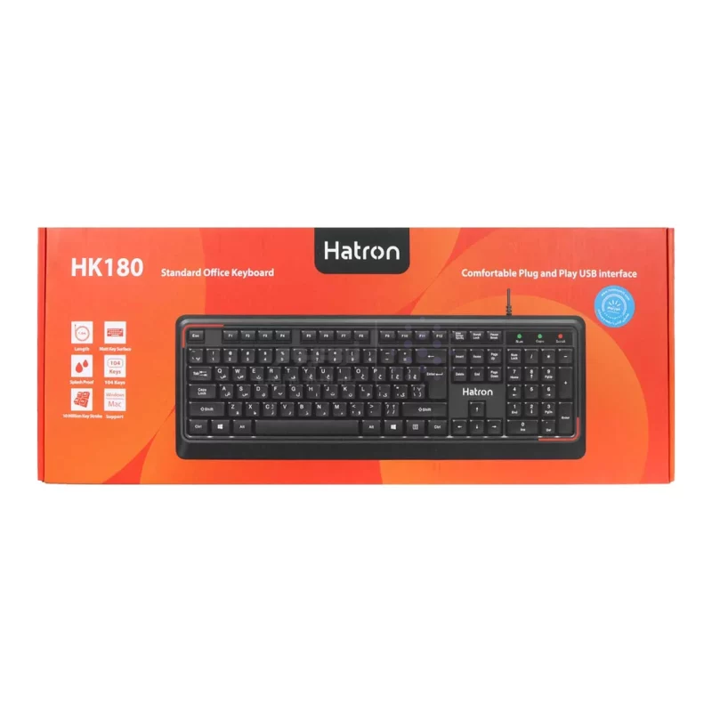 کیبورد باسیم Hatron مدل HK180 - مشکی - تصویر 9