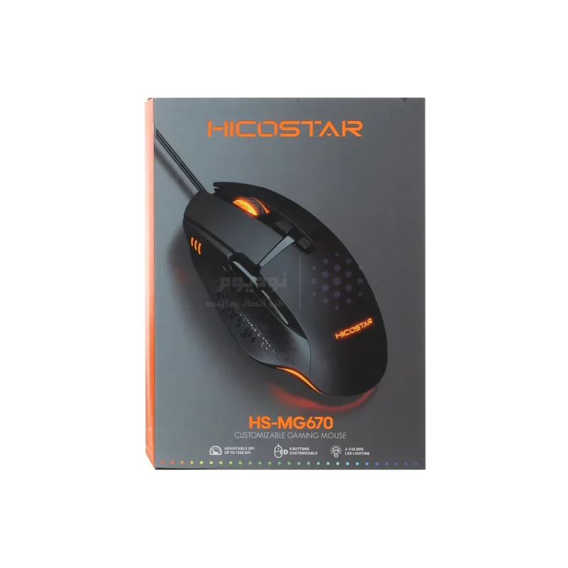 ماوس با سیم گیمینگ Hicostar مدل HS-MG670 - مشکی - تصویر 3