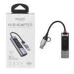 هاب 4 پورت Yesido USB 3.0/Type-C مدل HB19 - خاکستری (گارانتی 18 ماه تعویض نیکان همراه)