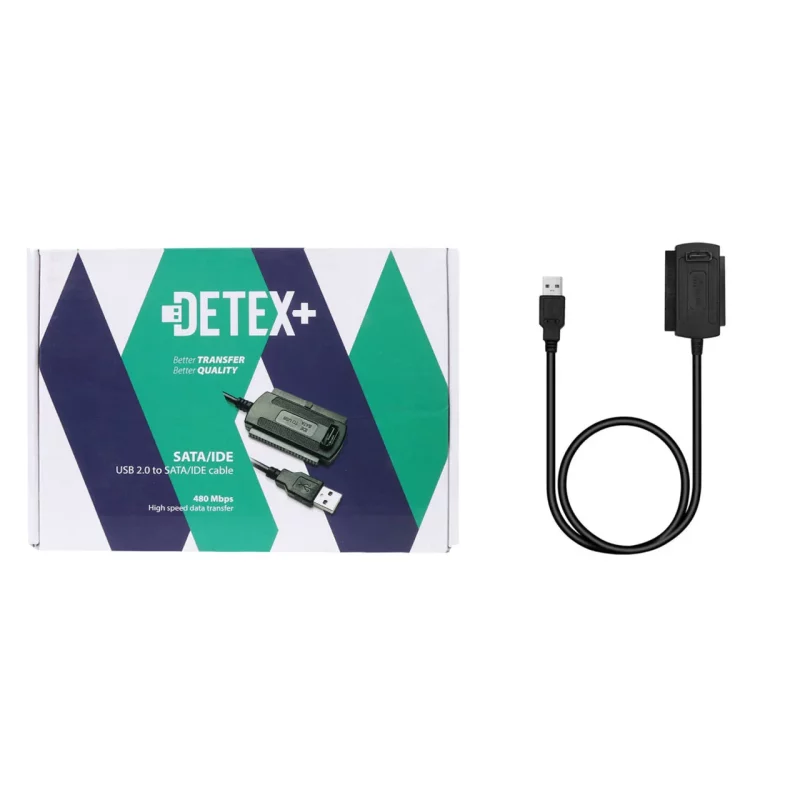 تبدیل DETEX+ USB2.0 To SATA/IDE - مشکی - تصویر 2
