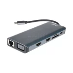 هاب 12 پورت JBQ Type-C مدل HD-1201 - خاکستری (گارانتی یکساله رصاصی) - تصویر 4