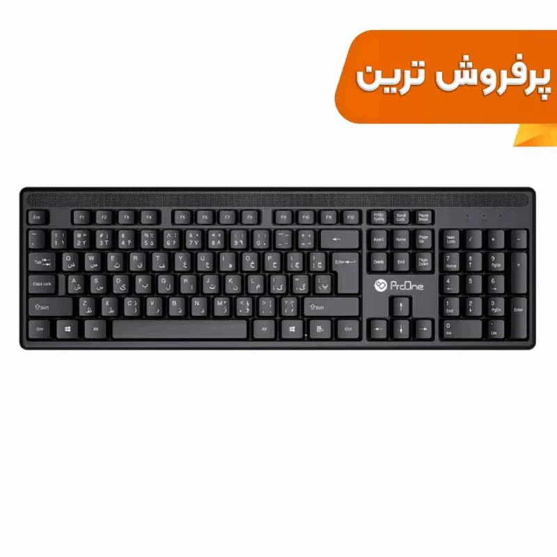 کیبورد بی سیم ProOne مدل PKW15 - مشکی - تصویر 2