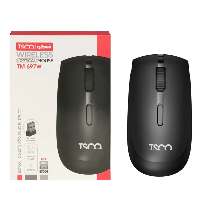 ماوس بی سیم TSCO مدل TM 697W - مشکی - تصویر 2