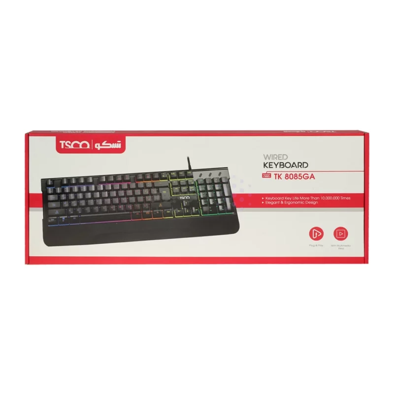 کیبورد باسیم TSCO مدل TK 8085GA - مشکی - تصویر 7