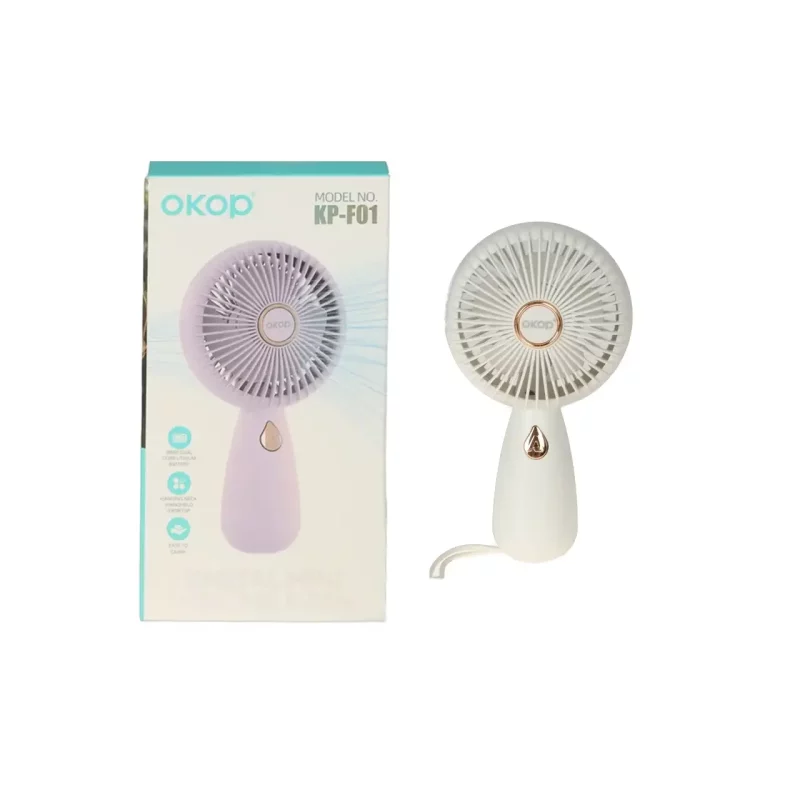 پنکه دستی قابل حمل Okop مدل KP-F01 - سفید - تصویر 2