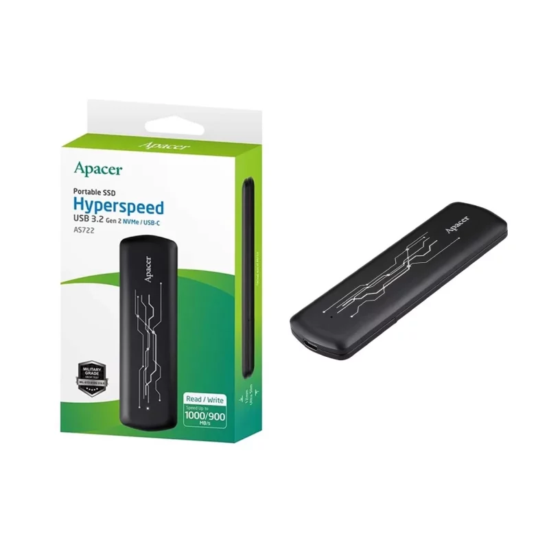 هارد Apacer SSD مدل AS722 Hyperspeed ظرفیت 1TB - مشکی (گارانتی متین) - تصویر 2