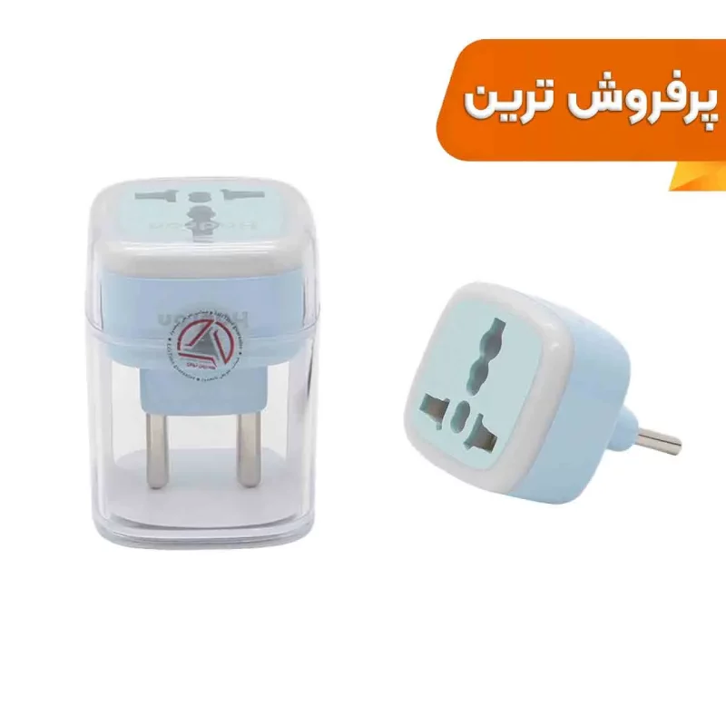 تبدیل برق 3 به 2 هادرون مدل A10-1 - آبی - تصویر 2