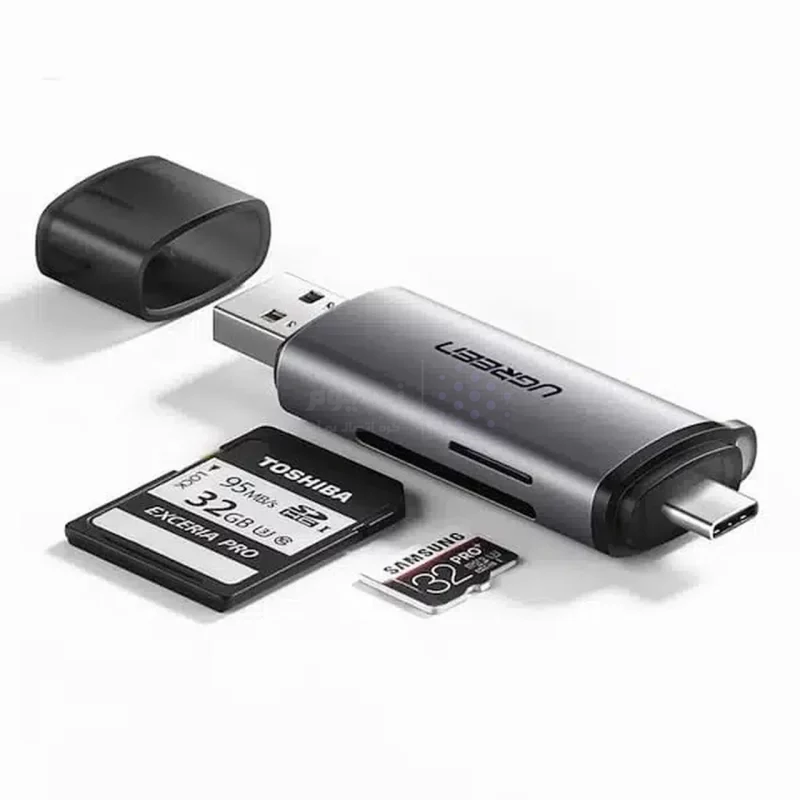رم ریدر UGREEN Type-C/USB3.0 مدل CM185 - مشکی (گارانتی 18 ماهه آسان پیشرو)(50706) - تصویر 3