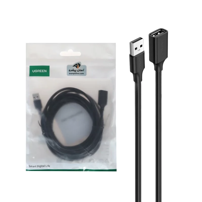کابل افزایش طول پنج متری UGREEN USB2.0 مدل US103 - مشکی (گارانتی 18 ماهه آسان پیشرو)(10318) - تصویر 2
