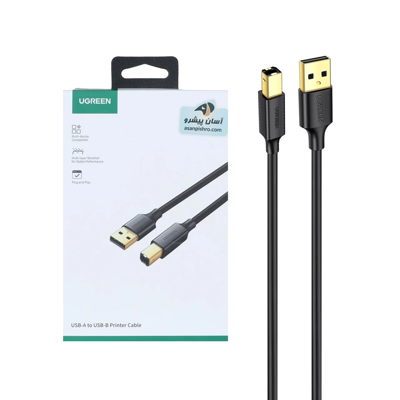 2541-4574830-1 کابل یک متری پرینتر UGREEN مدل US135 - مشکی(20846) - تصویر 1