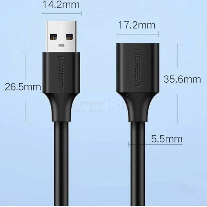 کابل افزایش طول یک و نیم متری UGREEN USB3.0 مدل 30126 - مشکی(30126) - تصویر 4