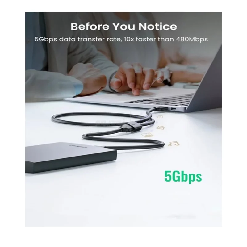 کابل افزایش طول یک و نیم متری UGREEN USB3.0 مدل 30126 - مشکی(30126) - تصویر 5