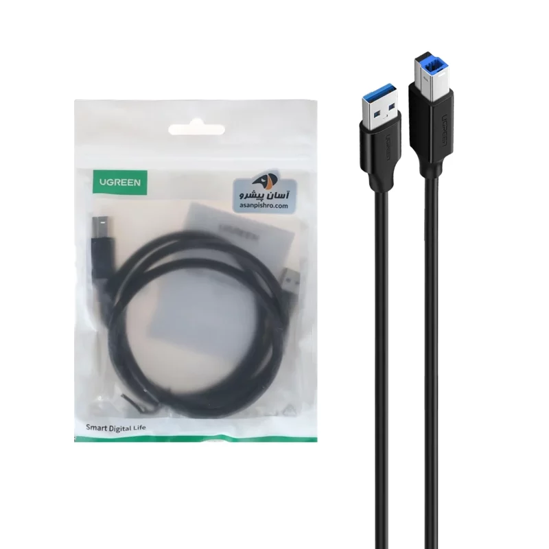 کابل یک متری پرینتر UGREEN USB3.0 مدل US210 - مشکی(30753) - تصویر 2