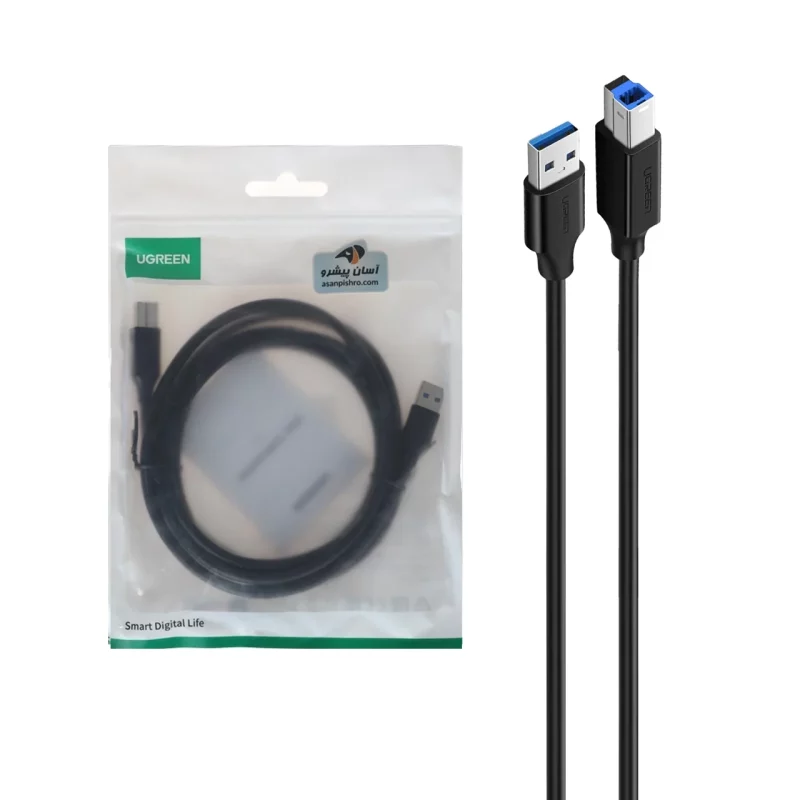 کابل دو متری پرینتر UGREEN USB3.0 مدل US210 - مشکی(10372) - تصویر 2