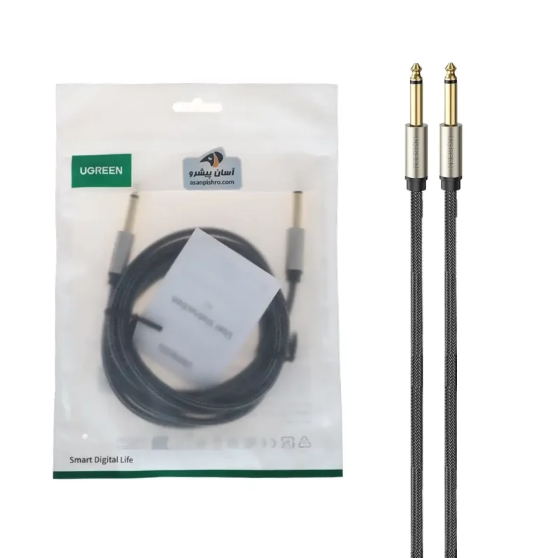 کابل دو متری UGREEN 6.35mm TRS Stereo مدل AV128 - خاکستری(10638) - تصویر 2