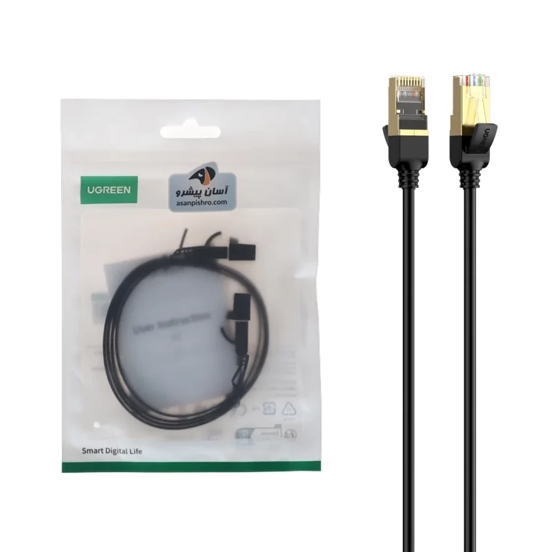 کابل شبکه یک متری UGREEN CAT6 مدل NW101 - مشکی (گارانتی 18 ماهه آسان پیشرو)(50184) - تصویر 2