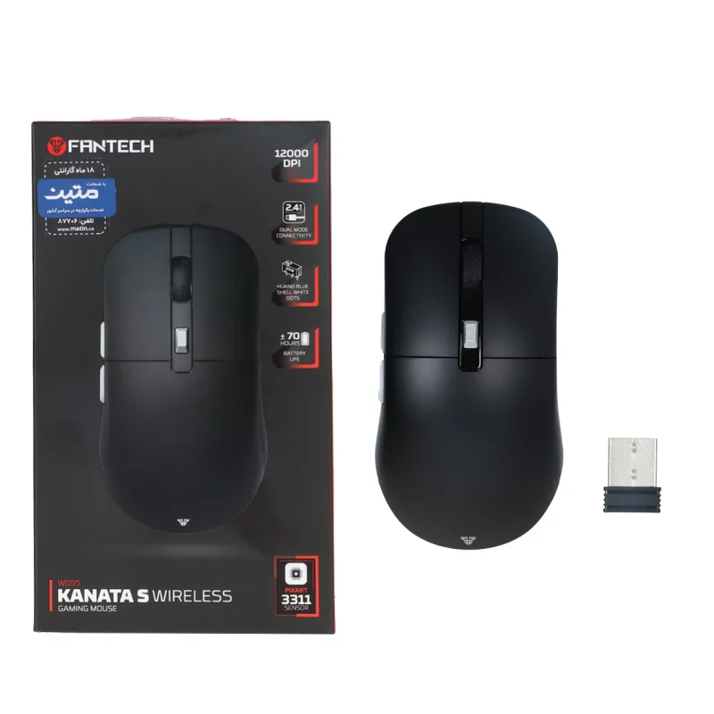 ماوس بی سیم Fantech مدل KANATAS WG95 - مشکی (گارانتی متین) - تصویر 2
