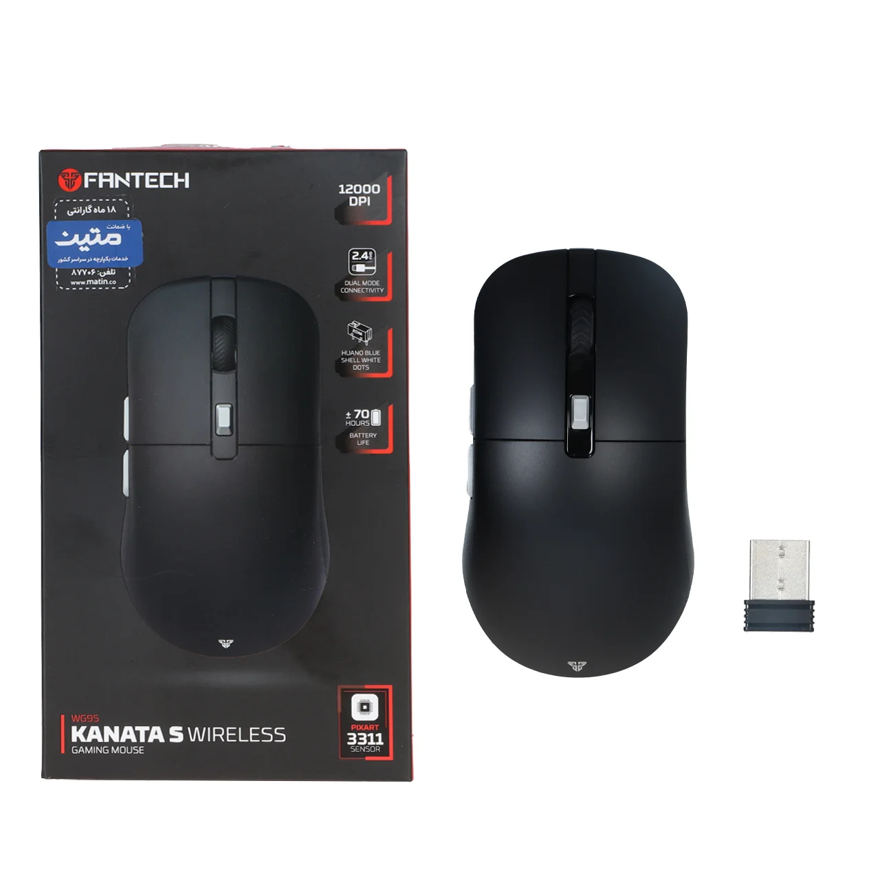 2541-4576530-1 ماوس بی سیم Fantech مدل KANATAS WG95 - مشکی (گارانتی متین) - تصویر 1