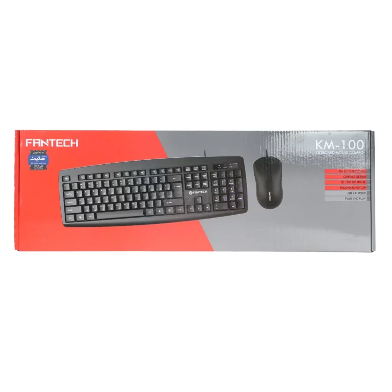 کیبورد و ماوس باسیم FANTECH مدل COMBO KM-100 - مشکی (گارانتی متین) - تصویر 3