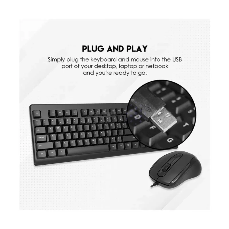 کیبورد و ماوس باسیم FANTECH مدل GO KM103 - مشکی (گارانتی متین) - تصویر 5